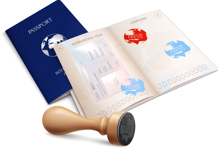 International Passports & Visa Stamp